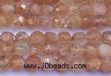 CSS836 15 inches 3mm faceted round golden sunstone beads