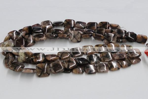 CST10 15.5 inches 18*18mm square staurolite gemstone beads wholesale