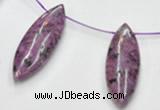 CSU25 AB grade 20*60mm flat rice dyed natural sugilite beads