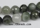 CSW15 15.5 inches 12mm faceted round seaweed quartz beads wholesale