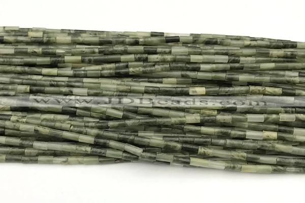 CTB1002 15 inches 2*4mm tube green hair beads