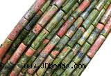 CTB1063 15 inches 4*13mm tube unakite gemstone beads wholesale