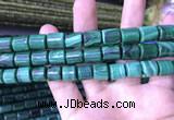 CTB259 15.5 inches 10*10mm - 10*12mm tube natural malachite beads