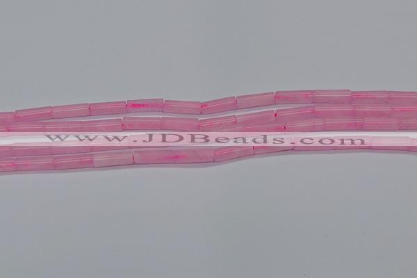 CTB311 15.5 inches 4*13mm tube rose quartz beads wholesale