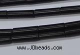 CTB318 15.5 inches 4*13mm tube black stone beads wholesale