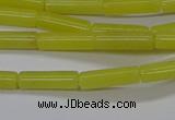 CTB323 15.5 inches 4*13mm tube lemon jade beads wholesale