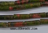 CTB350 15.5 inches 4*13mm tube unakite beads wholesale