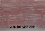 CTB501 15.5 inches 10*13mm triangle rose quartz beads wholesale