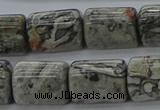 CTB525 15.5 inches 10*13mm triangle grey picture jasper beads wholesale