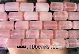 CTB650 15.5 inches 12*16mm faceted tube rose quartz beads