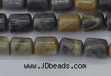 CTB712 15.5 inches 6*8mm tube black picasso jasper beads wholesale