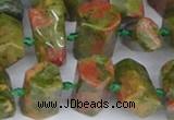 CTB758 15.5 inches 6*10mm - 8*12mm faceted tube unakite beads