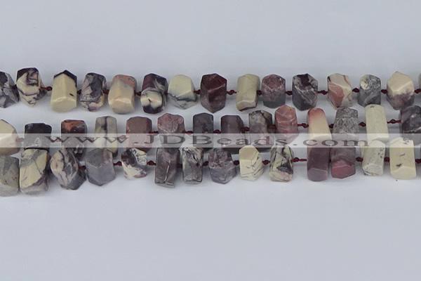 CTB760 6*10mm - 8*12mm faceted tube purple striped jasper beads