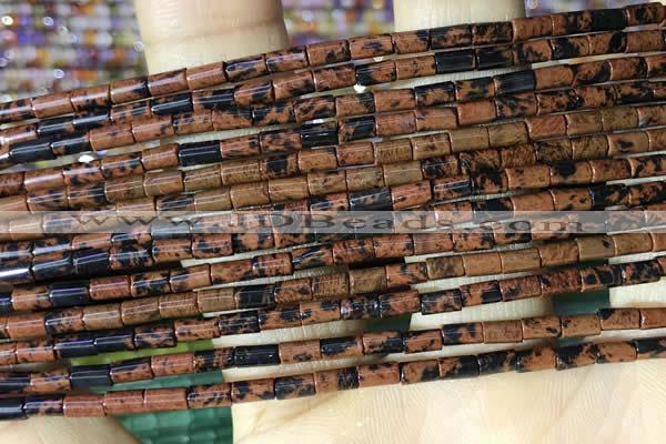 CTB817 15.5 inches 2*4mm tube mahogany obsidian beads wholesale