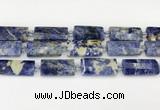 CTB853 13*25mm - 15*28mm faceted flat tube sodalite beads