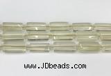 CTB858 13*25mm - 15*28mm faceted flat tube lemon quartz beads