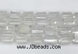 CTB875 13*25mm - 14*19mm faceted tube yellow white crystal beads