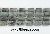 CTB878 13*25mm - 14*19mm faceted tube labradorite beads