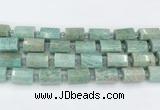 CTB882 13*25mm - 14*19mm faceted tube amazonite beads