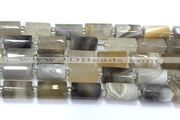 CTB911 15 inches 10*16mm faceted tube agate beads