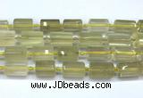 CTB945 15 inches 13*25mm - 14*19mm faceted tube lemon quartz beads