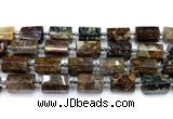 CTB953 15 inches 13*25mm - 14*19mm faceted tube pietersite beads