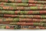 CTB984 15 inches 2*4mm tube unakite beads