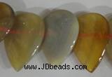 CTD08 Top drilled 22*30mm flat teardrop agate gemstone beads