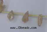 CTD1100 Top drilled 4*12mm - 5*18mm nuggets plated quartz beads