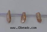 CTD1101 Top drilled 4*12mm - 5*18mm nuggets plated quartz beads