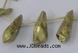 CTD1111 Top drilled 8*25mm - 10*30mm nuggets plated quartz beads