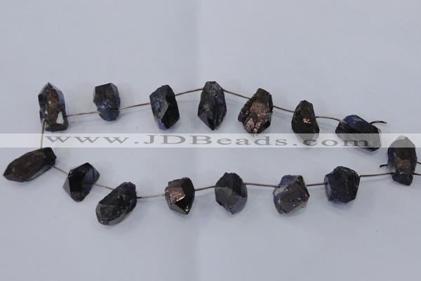 CTD1120 Top drilled 13*18mm - 18*25mm nuggets plated quartz beads