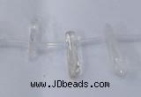 CTD1140 Top drilled 5*12mm - 6*18mm nuggets white crystal beads