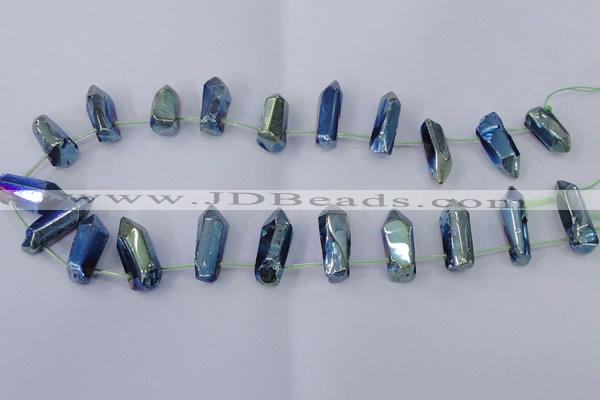 CTD1154 Top drilled 8*20mm - 10*30mm sticks plated quartz beads