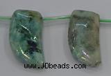 CTD1188 Top drilled 15*30mm - 16*32mm horn plated quartz beads