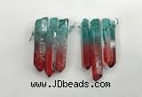 CTD1222 Top drilled 7*30mm - 9*45mm sticks plated quartz beads