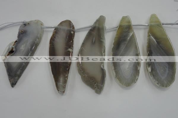 CTD1537 Top drilled 30*65mm - 35*75mm freeform agate slab beads