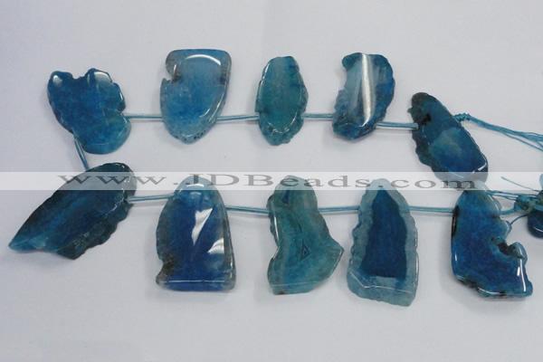 CTD1569 Top drilled 20*40mm - 30*65mm freeform agate slab beads