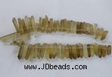 CTD1592 Top drilled 6*20mm - 8*45mm sticks lemon quartz beads