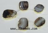 CTD1605 Top drilled 30*40mm - 35*45mm freeform montana agate beads