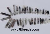 CTD1606 Top drilled 6*25mm - 8*50mm sticks botswana agate beads