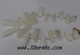 CTD1608 Top drilled 13*25mm - 15*45mm freeform plated druzy quartz beads