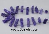 CTD1650 Top drilled 10*20mm - 15*40mm freeform druzy agate beads