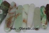 CTD1657 Top drilled 6*20mm - 8*50mm sticks Australia chrysoprase beads