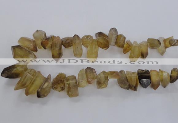 CTD1671 Top drilled 10*20mm - 15*35mm sticks lemon quartz beads