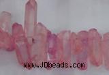 CTD1693 Top drilled 5*15mm - 7*35mm sticks dyed white crystal beads