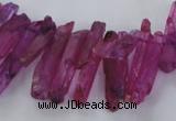 CTD1694 Top drilled 5*15mm - 7*35mm sticks dyed white crystal beads