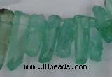 CTD1695 Top drilled 5*15mm - 7*35mm sticks dyed white crystal beads