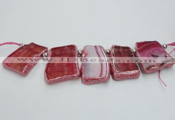 CTD1732 Top drilled 25*35mm - 30*45mm freeform agate slab beads