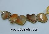 CTD1738 Top drilled 25*35mm - 35*50mm freeform agate slab beads